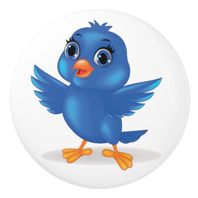 Bluebirds bringen Glück - SRF Keramikknauf (Vorderseite)