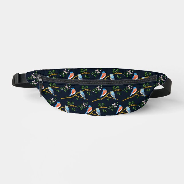 Bluebirds Dark Blue Fanny Pack Bauchtasche (Vorderseite)