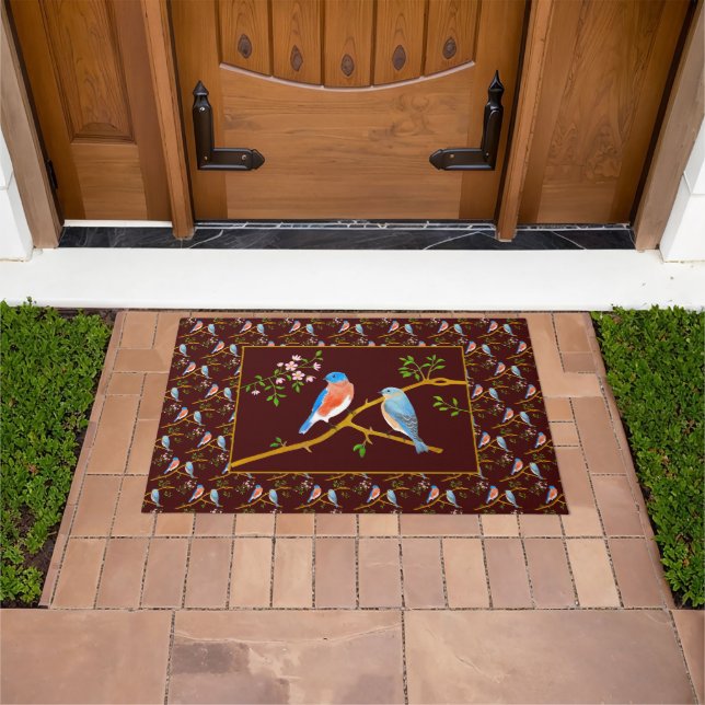 Bluebirds Doormat Dark Maroon Fußmatte (Außenbereich)