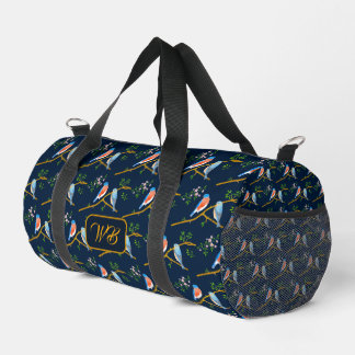 Bluebirds Duffel Bag Dark Blue Duffle Bag