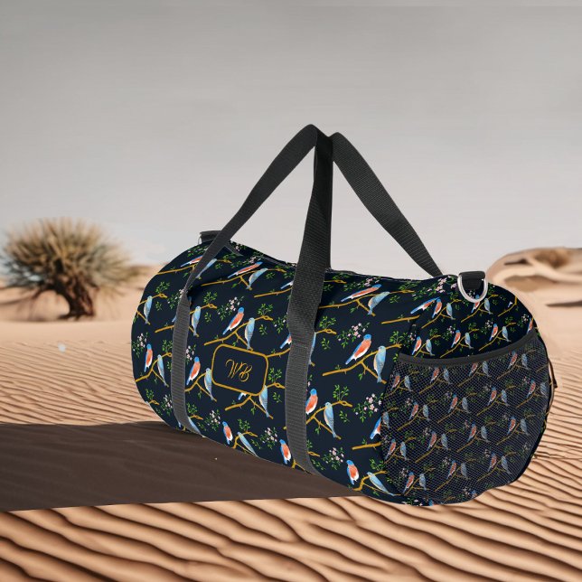 Bluebirds Duffel Bag Dark Blue Duffle Bag (Von Creator hochgeladen)