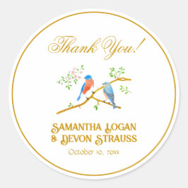 Bluebirds Envelope Seals Runder Aufkleber
