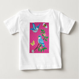 Bluebirds Fairytale Vintag Look T Shirt für Baby