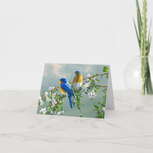 Bluebirds Feiertagskarte (Vorderseite)