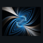 Bluebirds Fractal Poster<br><div class="desc">Like two bluebirds facing each other,  this fractal design featured a blue and white curving linear design that abstract mirrors each side in the shape of a birds head.</div>