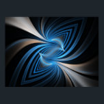 Bluebirds Fractal Poster<br><div class="desc">Like two bluebirds facing each other,  this fractal design featured a blue and white curving linear design that abstract mirrors each side in the shape of a birds head.</div>