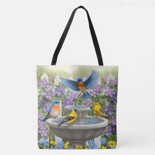 Bluebirds Goldfink und Fontane Birdbath