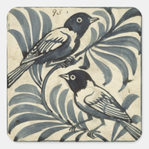 Bluebirds (ohne Papier) Quadratischer Aufkleber