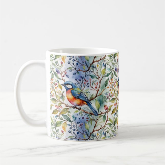 Bluebirds und Berries Kaffeetasse (Links)