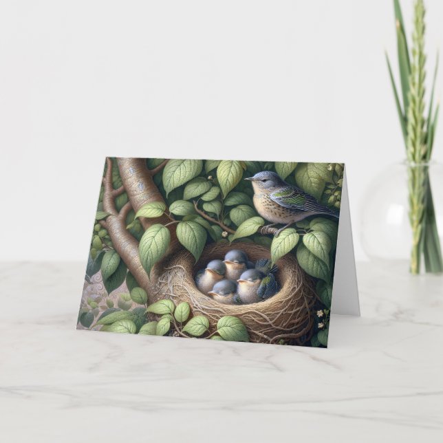 Bluebirds und Muttertag der Nest Karte (Vorderseite)