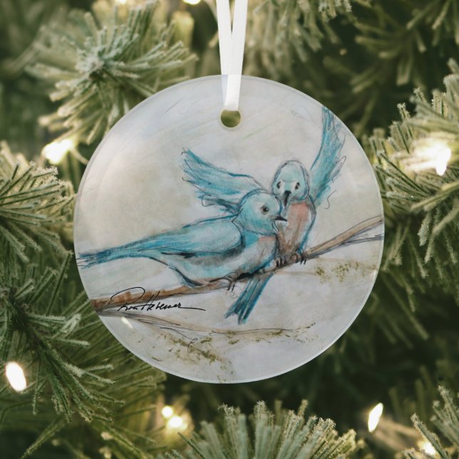 Bluebirds von Hevener Ornament Aus Glas (InSitu)
