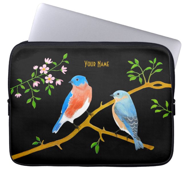 Bluebirts Black Laptop Sleeve (Vorderseite)