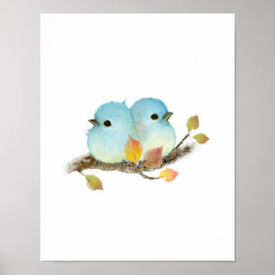 Bluebirts Print Poster