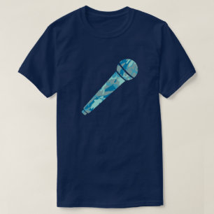 BlueBlast Camo Muster Mikrofon T-Shirt