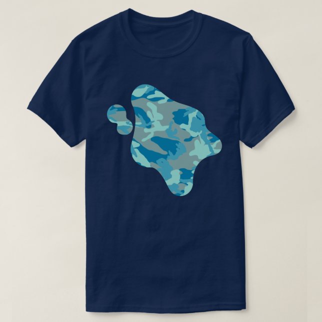 BlueBlast-Tarnmuster-Farbspritzer T-Shirt (Design vorne)