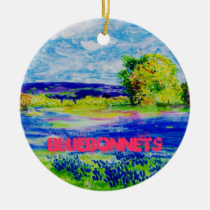 Bluebonets Keramik Ornament
