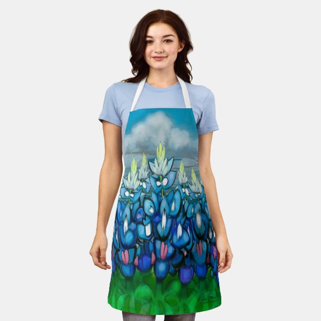 Bluebonnet Country Scene Schürze (Getragen)