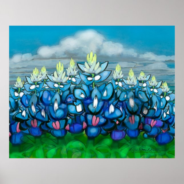Bluebonnet Country Scenposter Poster (Vorne)