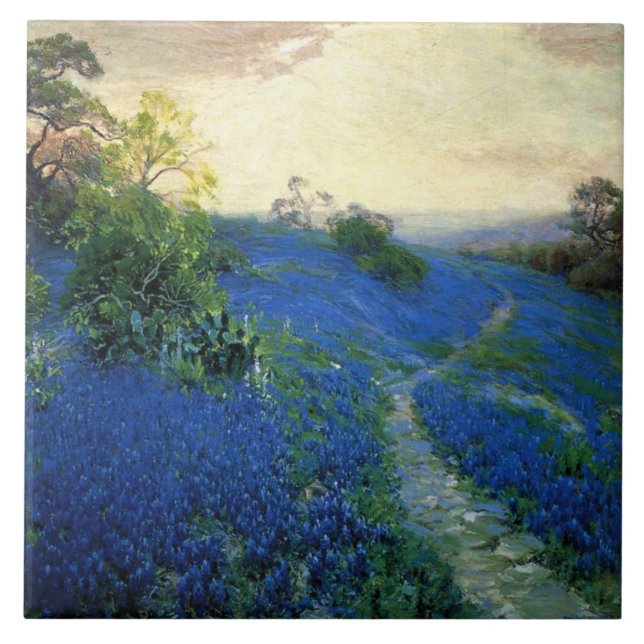 Bluebonnet Field, Julian Onderdonk Malerei, Fliese (Vorderseite)