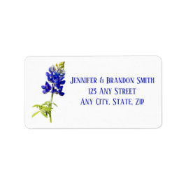 Bluebonnet Floral on White, Wedding Adressaufkleber