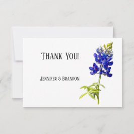 Bluebonnet Floral on White, Wedding Dankeschön Car Dankeskarte