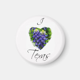 Bluebonnet-"ich Liebe-Texas" Herz-Entwurfs-Magnet Magnet