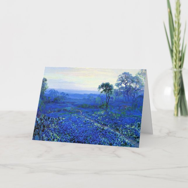 Bluebonnet Landschaft mit Cacti & Mountain Laurel Karte (Vorderseite)