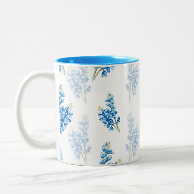 Bluebonnet Muster Zweifarbige Tasse (Links)