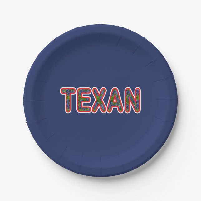 Bluebonnet Texan Pappteller (Vorderseite)