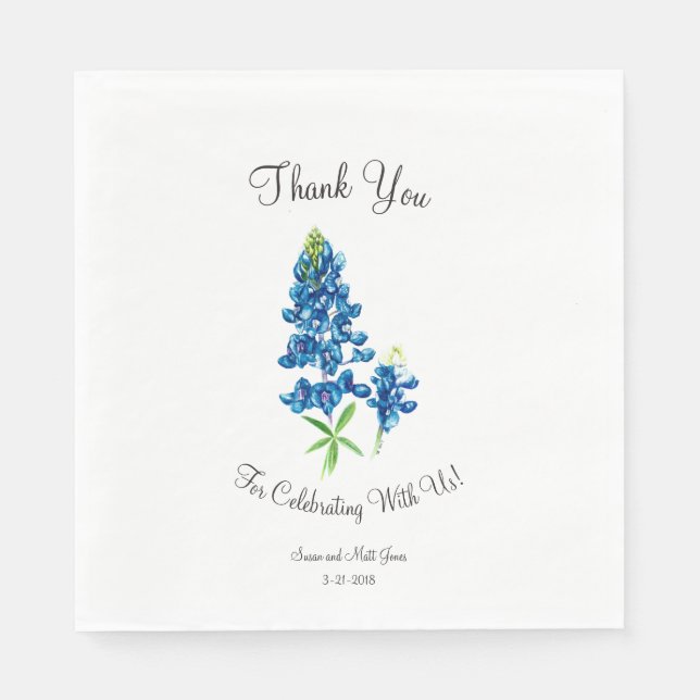 Bluebonnet Wedding Serviette (Vorderseite)