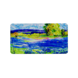 Bluebonnet-Wildblumen Adressaufkleber