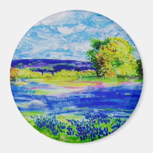 bluebonnet wildflowers magnet