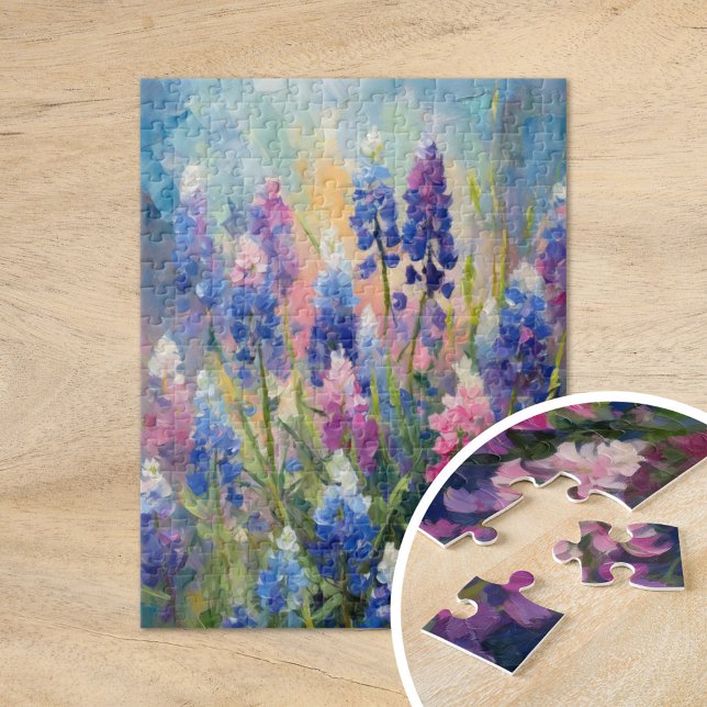 Bluebonnets Abstrakte Blumenart Puzzle (Von Creator hochgeladen)