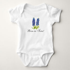 Bluebonnets Aquarell Floral Girl Babybodysuit Baby Strampler