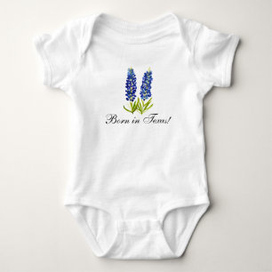 Bluebonnets Aquarell Floral Girl Babybodysuit Baby Strampler