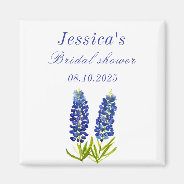 Bluebonnets Blue Floral Texas Brautparty Magnet (Vorne)