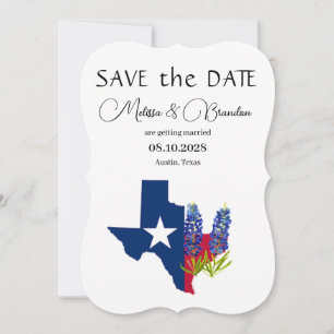 Bluebonnets Blue Floral Texas Rustikale Hochzeit Einladung