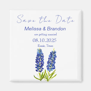 Bluebonnets Blue Floral Texas Rustikale Hochzeit Magnet