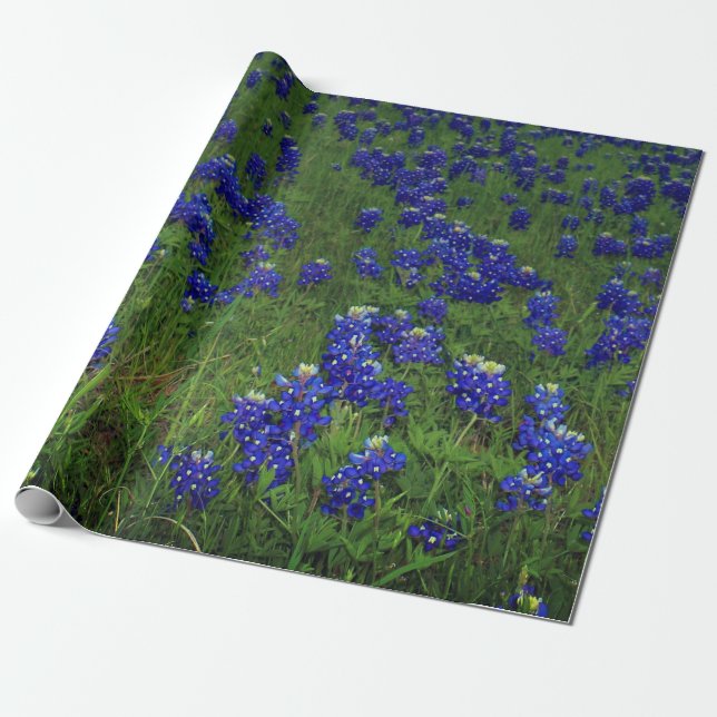 Bluebonnets Blue Floral Texas Texan Elegant Geschenkpapier (Ungerollt)