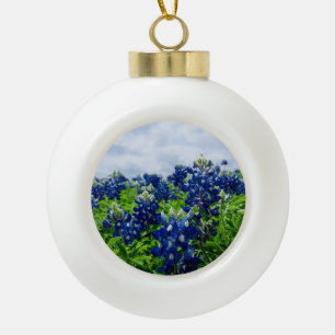 Bluebonnets Blue Floral Texas Texan Elegant Keramik Kugel-Ornament