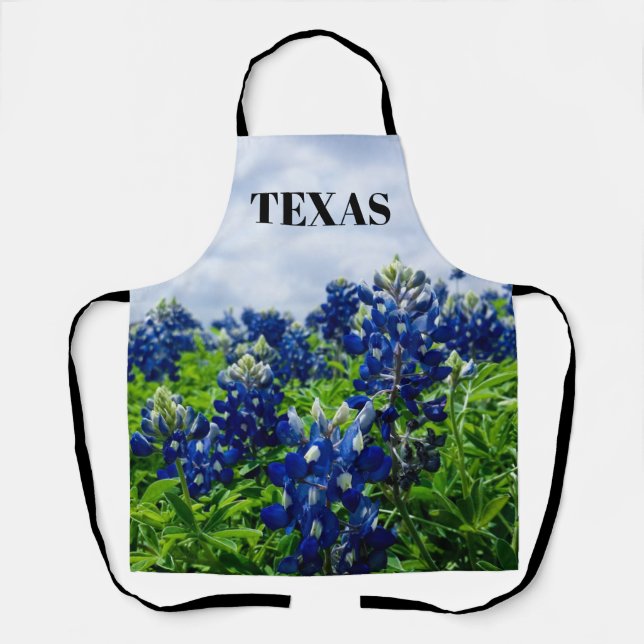 Bluebonnets Blue Floral Texas Texan Elegant Schürze (Vorderseite)