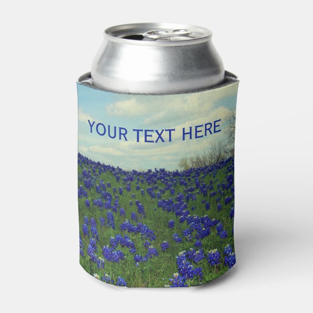 Bluebonnets Blue Flowers Texas Floral Can Cooler Dosenkühler (Kanne Vorderseite)