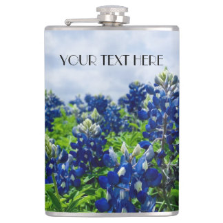 Bluebonnets Blue Flowers Texas texan Floral Flachmann