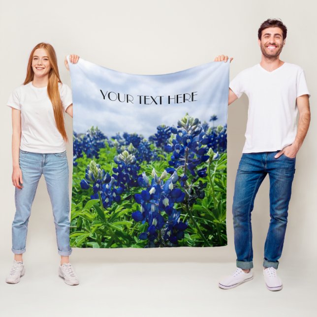 Bluebonnets Blue Flowers Texas texan Floral Fleecedecke (Beispiel)