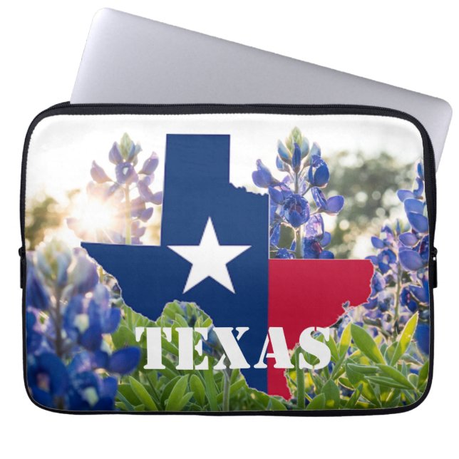 Bluebonnets Blue Flowers Texas texan Floral Laptopschutzhülle (Vorderseite)
