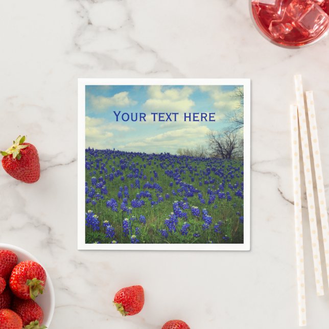 Bluebonnets Blue Flowers Texas Texan Floral Napkin Serviette (Beispiel)