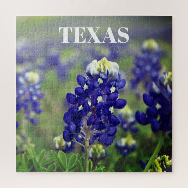 Bluebonnets Blue Flowers Texas Texan Floral Puzzle (Vertikal)