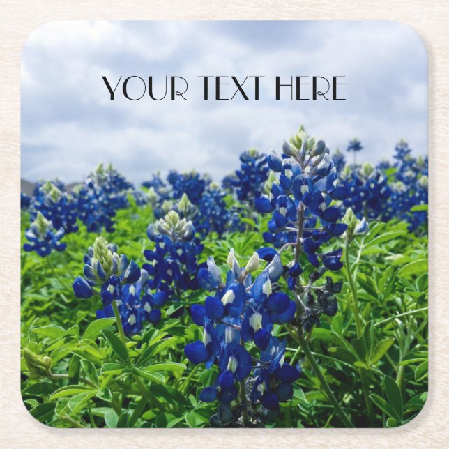 Bluebonnets Blue Flowers Texas Texan Floral Rechteckiger Pappuntersetzer (Vorderseite)