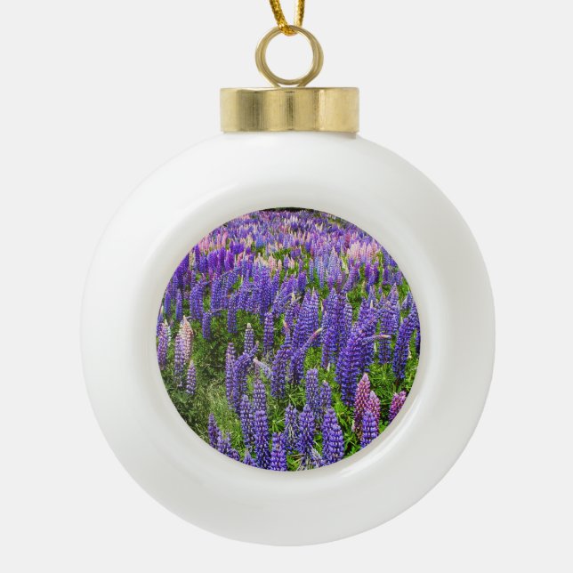 Bluebonnets Blue Flowers Texas Texan Lupine Keramik Kugel-Ornament (Vorderseite)