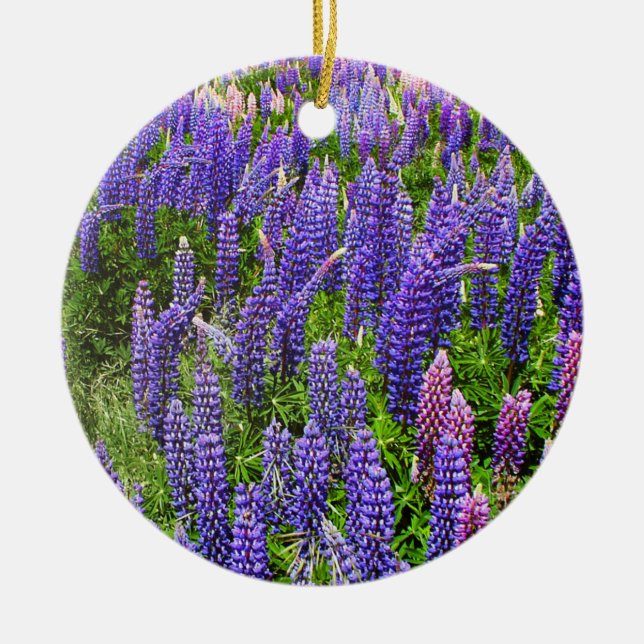 Bluebonnets Blue Flowers Texas Texan Lupine Keramik Ornament (Vorne)